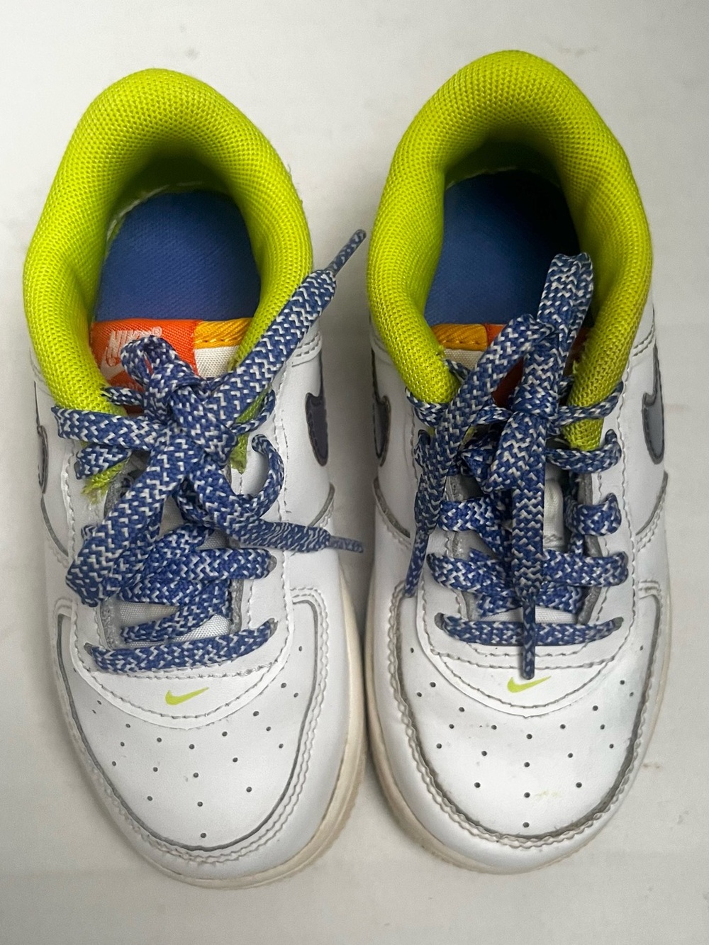Nike Air Force 1 Low Leather Toddler Sneakers Sz 9C White Athletic Casual Shoes - Picture 6 of 12
